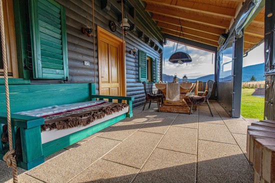 Gradina cabana amenajata in stil rustic, pavele Pietra, Elemente D6 Antico, Focar Ronda, Elemente treapta