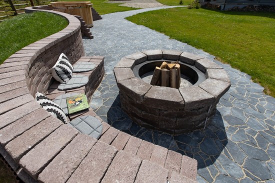 Gradina cabana amenajata in stil rustic, pavele Pietra, Elemente D6 Antico, Focar Ronda, Elemente treapta